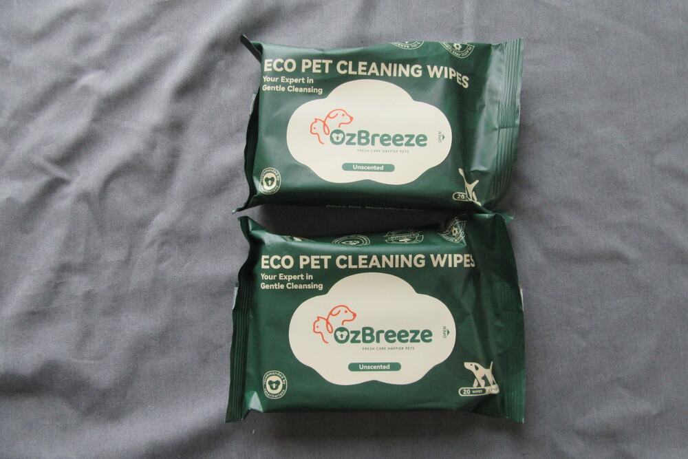 OzBreeze Eco Pet Cleaning Wipes 2 Packs for Dogs Cats Exp 07/2027 Unscented New